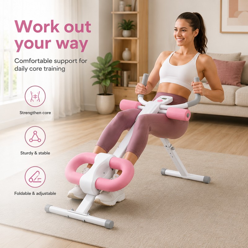 Foldable Ab Exercise Machine for Home Workouts – Adjustable Core