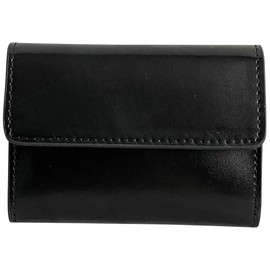 Phlox Men's Coin Purse, Popular Card, Small, Brand, Genuine Leather, Smaller, Women's Coin Purse, Bill, Keyring, Black, Black, black x split leather
