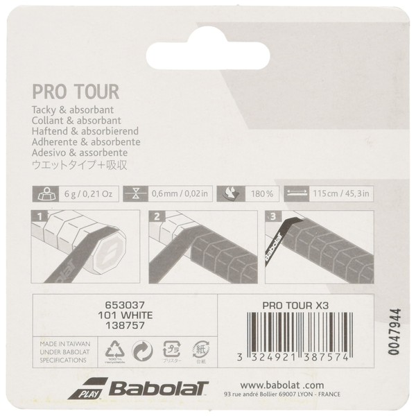 Babolat Pro Tour Overgrips (White)