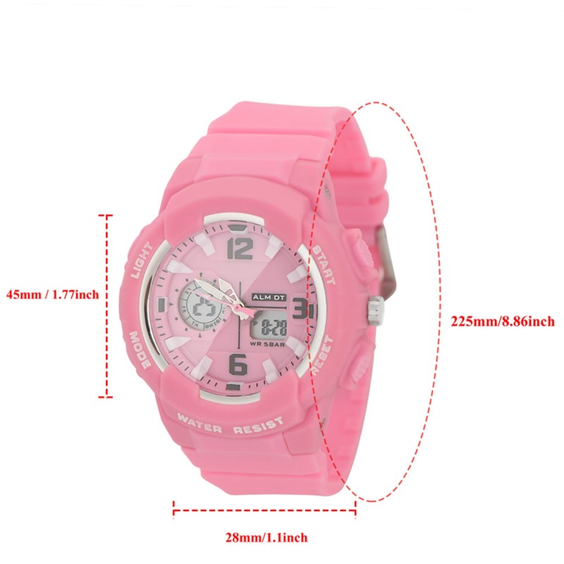 SMAEL Waterproof Digital Analog Dual Display Watch Round Electronic Quartz