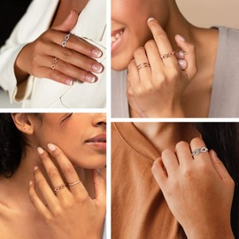 Bestyle 925 Sterling Silver Ring, Minimalist High Polish Infinity Symbol Rings, Cute Nice Stacking Band Rings for, Tarnish Resistant Comfort Fit, Size 4