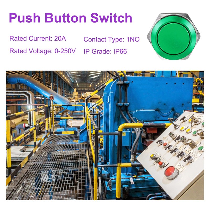 DMiotech 2 Pcs 22mm / 7/8" Push Button Switch, IP66
