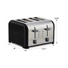 Kenmore 4-Slice Toaster, Black Stainless Steel, Dual Controls, Extra Wide