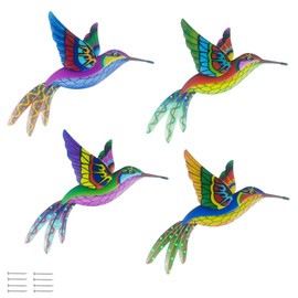 Metal Hummingbird Wall Decor, Colorful Outdoor & Indoor Humming Bird yard wall art Decoration. Ideal for Patio, Fence, Garden, Living Room & Balcony Decor- Hanging Ornaments to Elevate Your Space