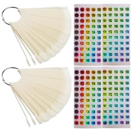 WOKIRO Pack of 100 Nail Display with Ring and Number Stickers 101-200, Presentation Tips Nails, Pattern Tips for Nails, Almond Practice Tips for Nail Colour Display, Nail Art Nail Tips (Natural)