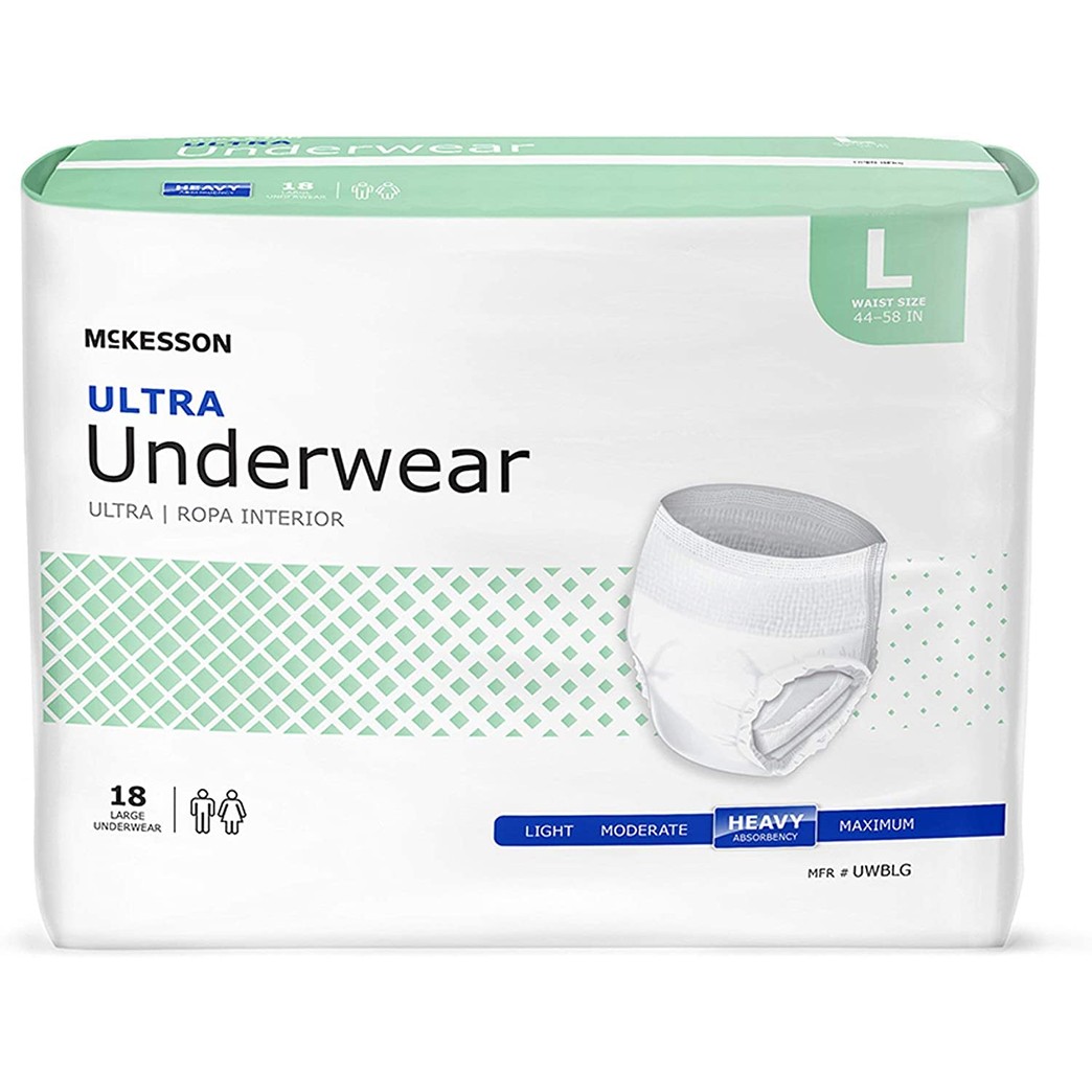 McKesson Disposable Underwear Large, UWBLG, Heavy, 72 Ct