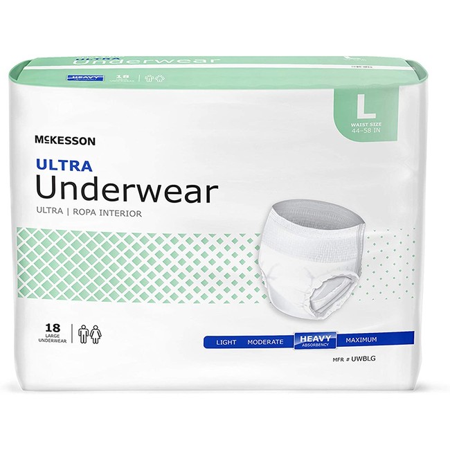 McKesson Disposable Underwear Large, UWBLG, Heavy, 72 Ct