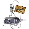 BRUBAKER Wine Bottle Holder 'Fisherman Catching Fish' - Metal Sculpture