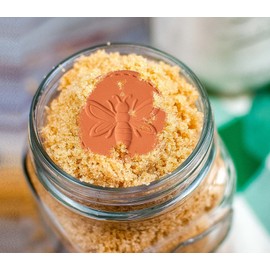 dgudgu Brown Sugar Keeper Bee 4 Terra Cotta Brown Sugar Saver disk clay disc for brown sugar softener