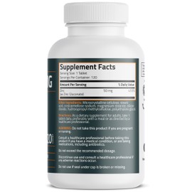 Bronson Zinc 50 MG High Potency Supports Skin Health - Non-GMO, 120 Vegetarian Tablets