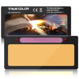 2 x 4 Auto Darkening Welding Filter Lens, Shade 10, Solar-Powered Operation, HD True Color Technology, Gold Welding lens, Compatible with Standard Welding Helmet and Face Shield