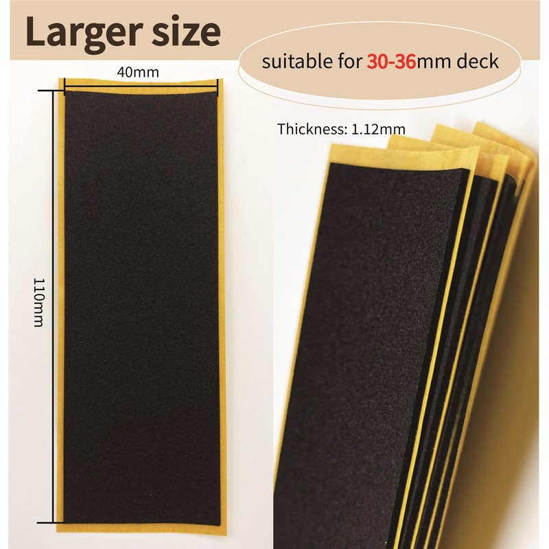 RACOFSB Fingerboard Foam Grip Tape, Finger Skateboard Griptape 40mmX110mm (8pcs