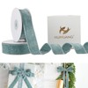 HUIHUANG Dusty Blue Velvet Ribbon 1 inch Double Face Thick