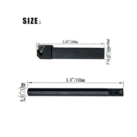 zouzmin 1/2" SNR0013M16 Internal Threading Boring Bar 5/8" SEL1616H16 Threading Holder with 2pcs 16IR 55 Degree External Carbide Threading Inserts (2PCS Holder+2PCS 16IR 3.0)
