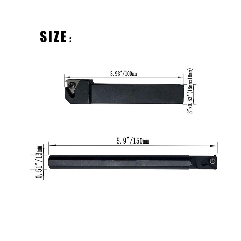 zouzmin 1/2" SNR0013M16 Internal Threading Boring Bar 5/8" SEL1616H16 Threading