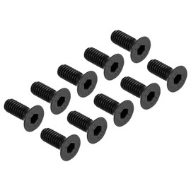 QUARKZMAN M4 x 10 mm Hex Socket Flat Head Countersunk Screws x 100 Pieces 10.9 Alloy Steel Socket Head Cap Screws for Machinery and Furniture, [Black]