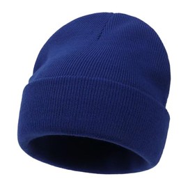 RAONMHUE Knitted Warm Hat, Sleeve Trawl Ski Hat, Winter Beanie Hat, Suitable for Travel and Outdoor Sports (AU, Alpha, Large, Royal Blue)