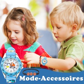 WUIOWPPIC Children's Watch from 4 Years Waterproof Children's Watch Boys Girls Watch Children's Watch for Toddlers Woven Bracelet Basketball Children's Watch from 3 Years Waterproof Watch, blue