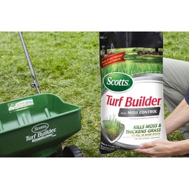 Scotts Turf Builder with Moss Control, Moss Killer and Lawn Fertilizer, Covers Up to 5,000 sq. ft., 25 lbs.