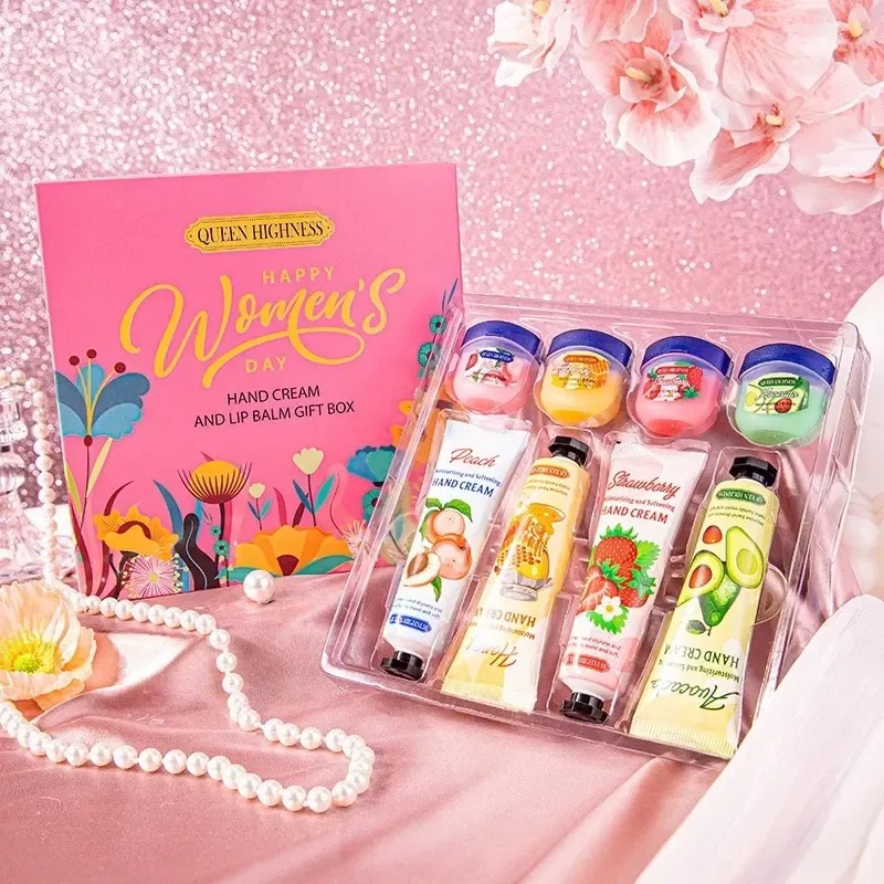 Kit De 8 Piezas Bálsamo Labial Y Crema De Manos