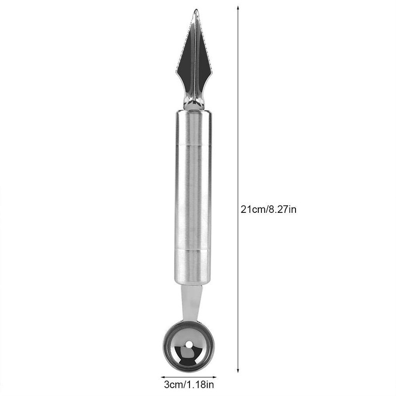 Cuchara Melon Baller, Sandía de Acero Inoxidable Melón Baller Cuchillo