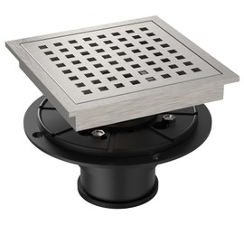 6 Inch Stainless Steel Shower Drain Strainer - Brushed Nickel Bathroom Sink Hair Catcher, Rust-Proof 304 SS with ABS Locking Plate,Fits Tile & Fiberglass Showers