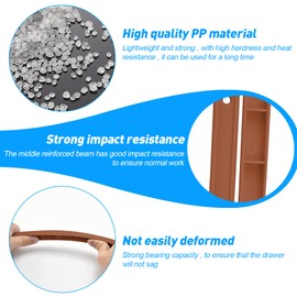 10 Pairs Plastic Guide Rails, Screw-On Side Mounted Drawer Slide, Noiseless Guide Glides for Wardrobe Cabinet Drawer (Brown 298mm)