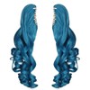 ColorGround Long Curly Cosplay Wig with 2 Ponytails (Azure Blue)…