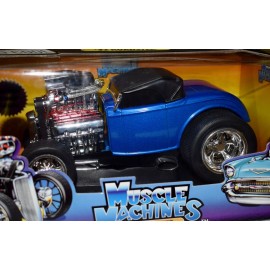 Muscle Machines Blue ‘32 Ford Roadster 1:18 California Too Cool Model NIB #118