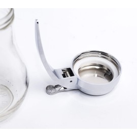 eHomeA2Z Syrup Dispenser Honey Pot Glass Jar Commercial Quality With Cast Zink Top Set Of 2 (2, 14 Oz)