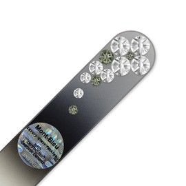 Mont Bleu Crystal Nail File hand decorated with crystals - Handbag Size - Hand Made - Czech Tempered Glass