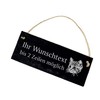 Door Sign with Kitten Cat Design Engraved Slate 22 x