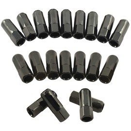 Black 20PCS M14X1.5 60MM Extended Forged Aluminum Wheel Rim Tuner Racing Lug Nut