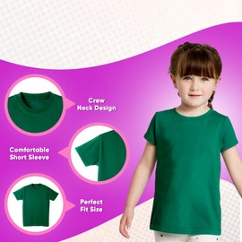 MISS POPULAR Girls' 8-Pack Super Soft Polycotton Short Sleeve Crew Neck T Shirts, Assorted Color Solid Tees (7/8, Combo B)