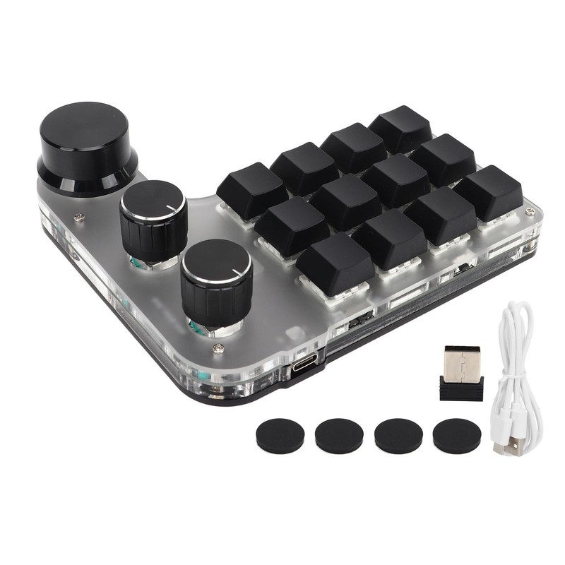 Programmable Keyboard with RGB 3 Knob 12 Keys 2.4G USB