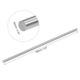 sourcing map Round Steel Rod, 4mm HSS Lathe Bar Stock Tool 150mm Long, for Shaft Gear Drill Lathes Boring Machine Turning Miniature Axle, Cylindrical Pin DIY Craft Tool, 2pcs