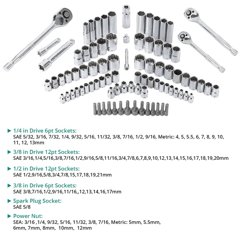 GarveeTech 213 Piece Mechanic Tool Set and Socket Wrench Set,