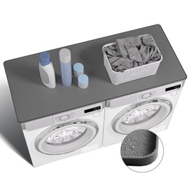 Washer and Dryer Covers for the Top - 51.2" x 25.6" Large Washer Dryer Countertop - Non-slip Waterproof Silicone Mat for Washing Machine - Washer Dryer Top Protector for Laundry Kitchen Home