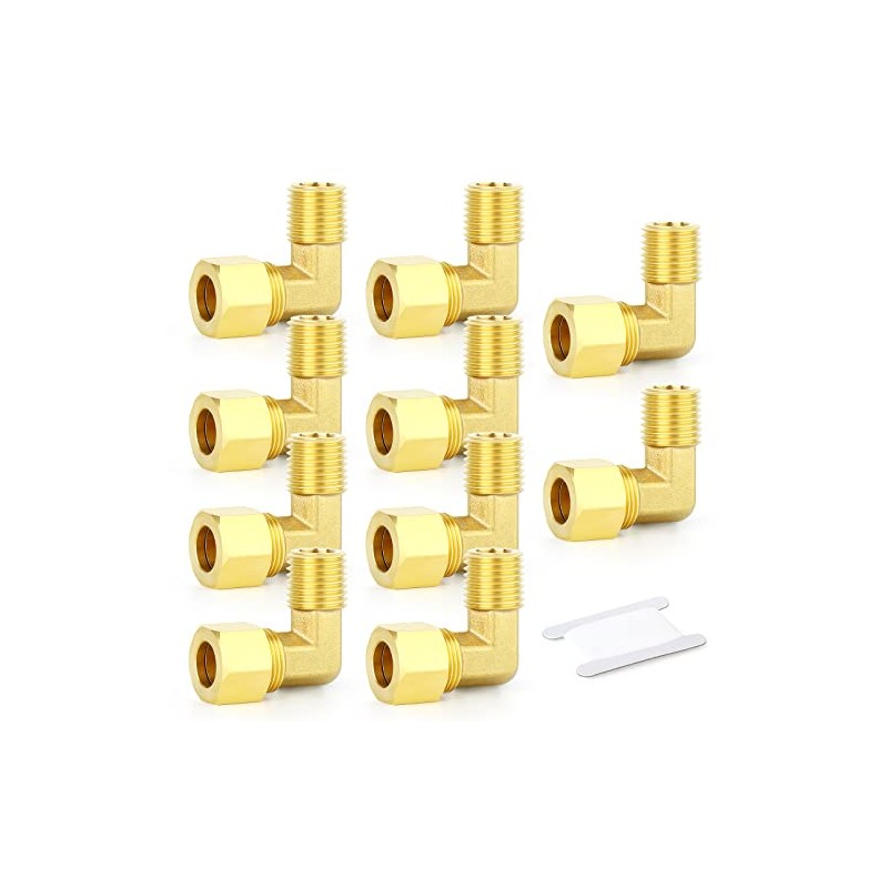 GASHER 10 conectores de tubo de compresión de codo de
