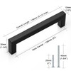 Probrico (20 Pack) Square Flat Black Cabinet Pulls 5 Inch(128mm)
