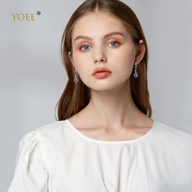 Earrings for Women Dangling, Sterling Silver Drop Earrings, Hypoallergenic Dangly Earrings for Women, Sapphire Earrings Dark Blue Earrings Birthstone Earrings September Birthstone Jewellery