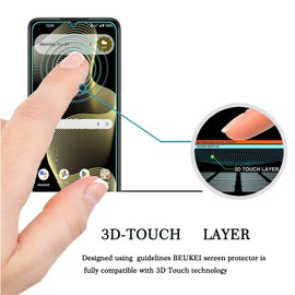 beukei (3 Pack) Designed for Cricket Outlast 5G and AT&T Motivate Pro 5G Screen Protector Tempered Glass, Anti Scratch, Bubble Free, 9H Hardness