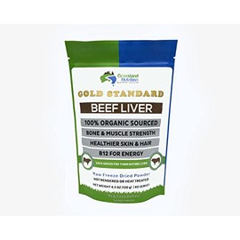 Grassland Nutrition Organic Grass Fed Beef Liver (Freeze Dried) — Natural Iron, Vitamin A, B12 for Energy (120G Powder)
