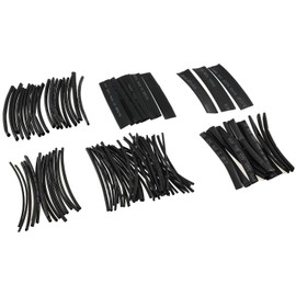 ChiliTec Heat Shrink Tubing Set 100 Pieces in Bag Shrink Rate 2:1 6 Sizes Waterproof Connecting Insulating Black