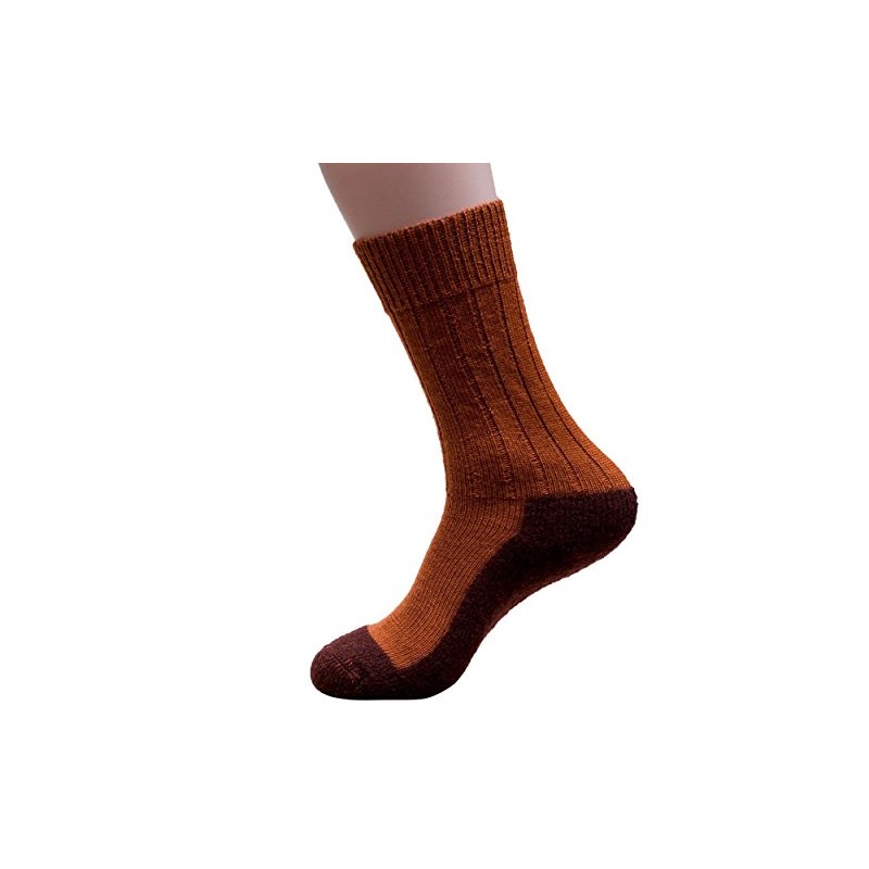 Socks with Milled, Deer Natural, Rust Red, 100% Wool (47/48),