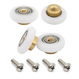 4PCS Shower Door Rollers Runners Wheels Replacement Part Bathroom Glass Door Runner Sliding Shower Door Roller Wheel,19MM