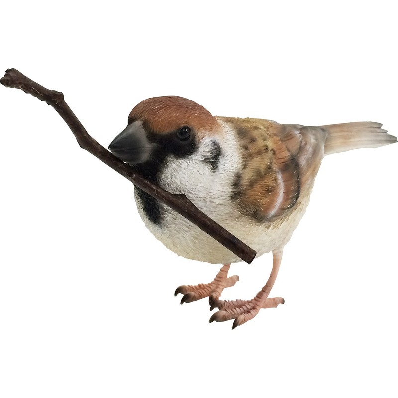 小鳥 造形 バーディ ビル スパロー (スズメ) 4.5×12×8cm 2374