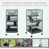 PawHut Metal Small Animal Cage, 4-Tiers Rolling Big Ferret Cage