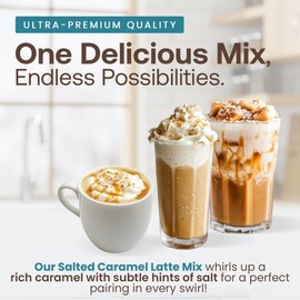 Dr. Smoothie Café Essentials Salted Caramel Latte – No Artificial Colors, Flavors, or Sweeteners – 20mg of Caffeine per Serving – Great for Hot, Iced, & Frozen Frappes (3.5 lb Bag, 26 Servings)