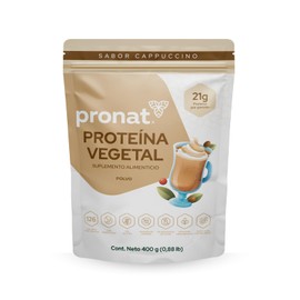 PRONAT  Proteína Vegetal en Polvo  Sabor Capuchino 400 g  21 g de Proteína por Porción  Sin Azúcar  Sin Gluten  Apta para Vegetarianos  Con...        